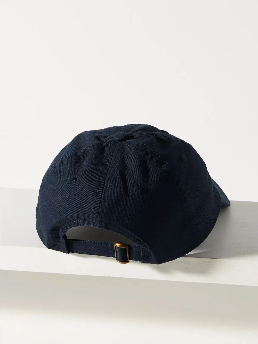 Clare V. Ciao Baseball Cap red block letters navy cotton canvas